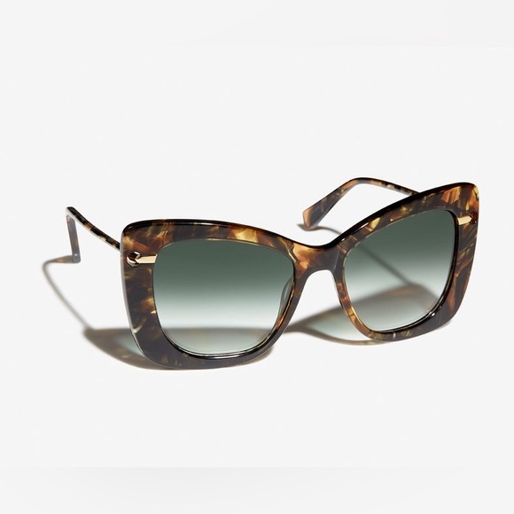 Derek Lam Clara Oversized Designer Black Brown Sunglasses